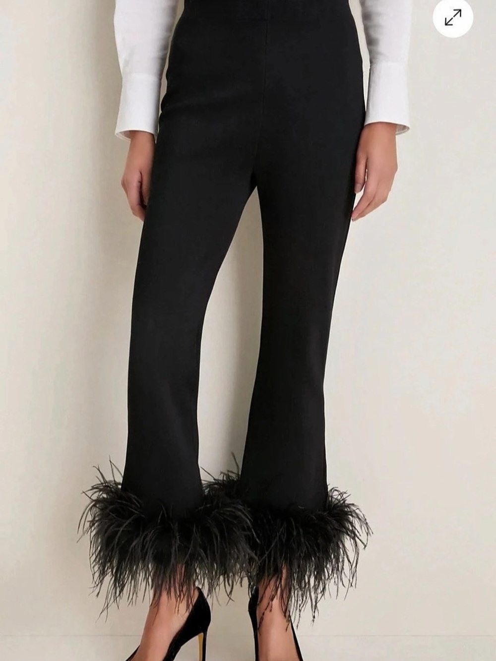 NWT Tuckernuck Black Feather Trim Flare Pants